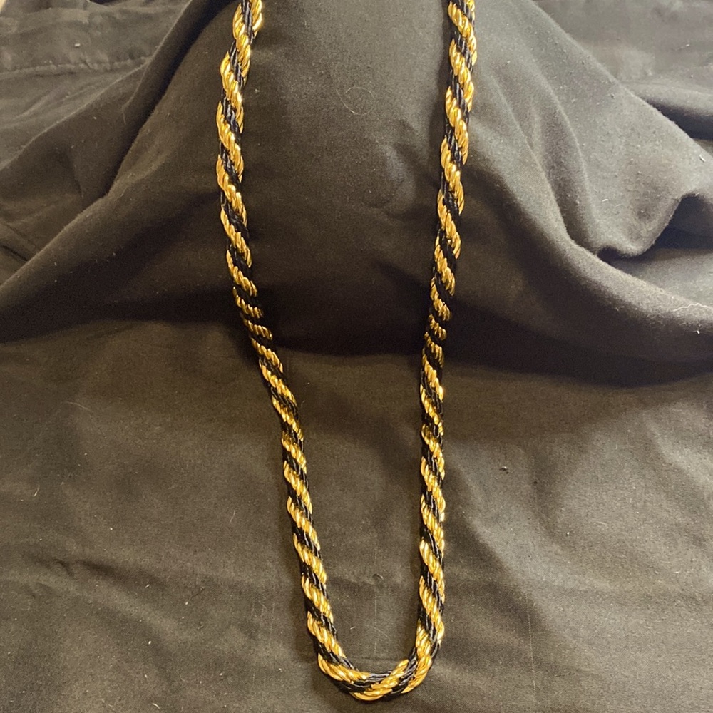 Women’s Trifari black and gold tone rope necklace  jewelry